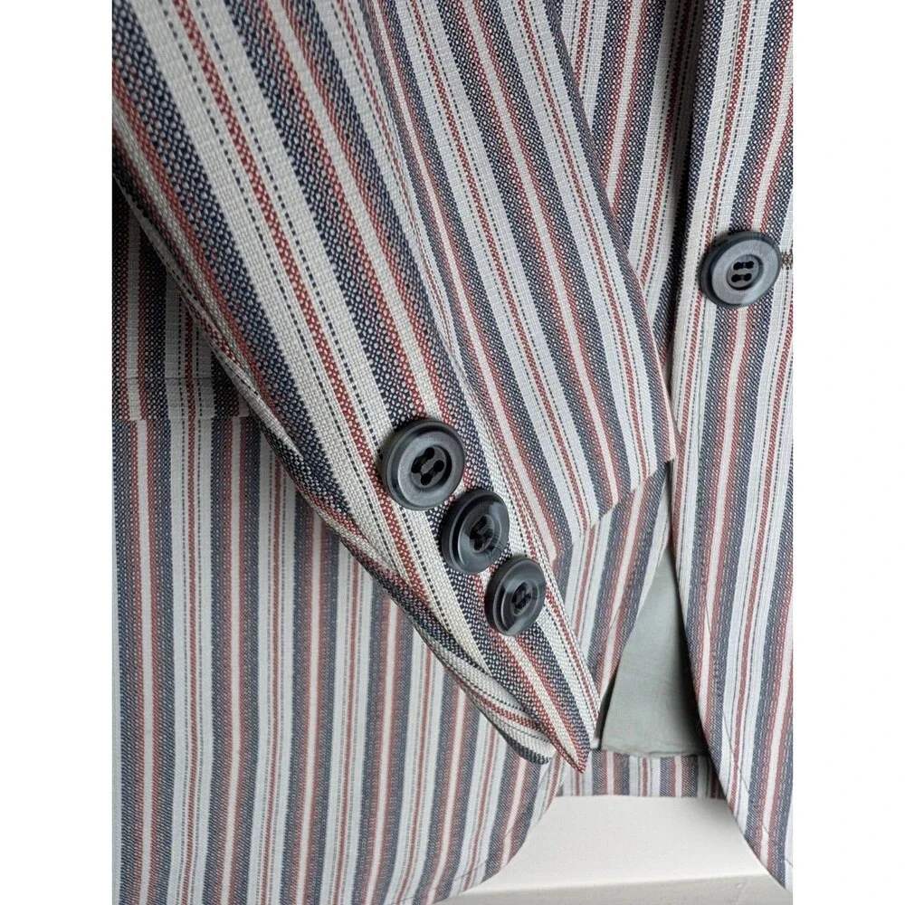 Vintage 1970s Towncraft JC Penny's Blazer 40R Striped Button Sport Coat